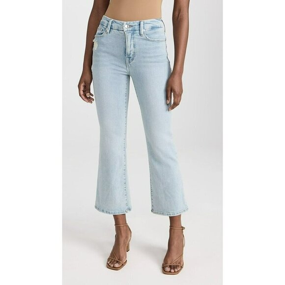 Good American Good Legs Crop Mini Bootcut Jeans Indigo US 14 32 - Picture 1 of 2